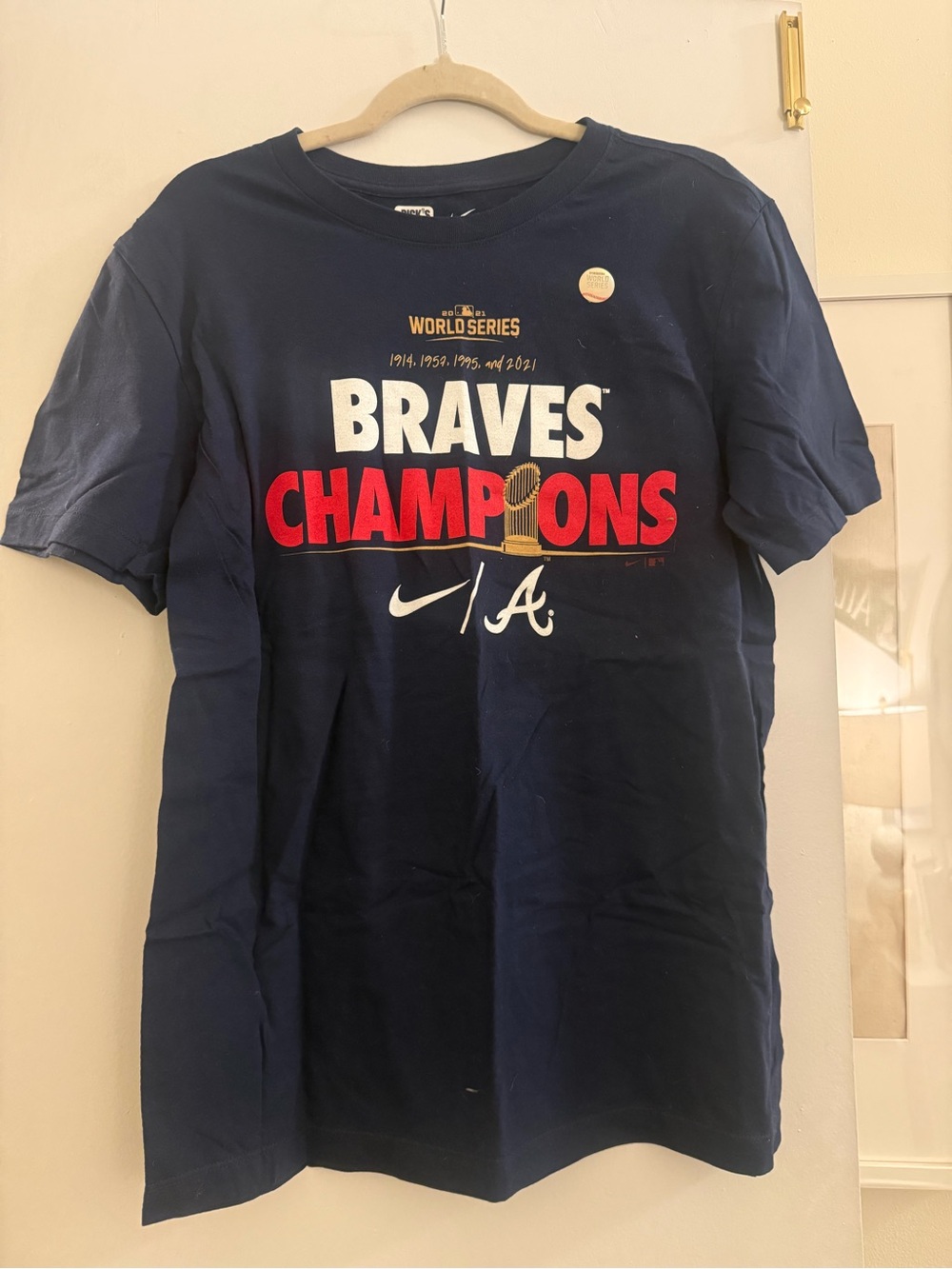 NWT Atlanta Braves - 2021 Champs- Nike Graphic Tee with White Logo